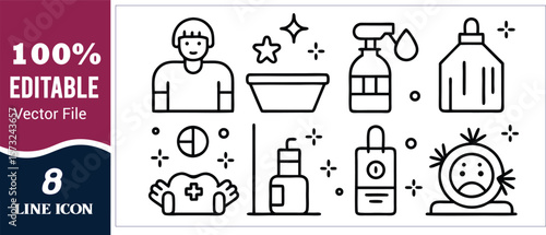 Hygiene and health care icons medical sanitation