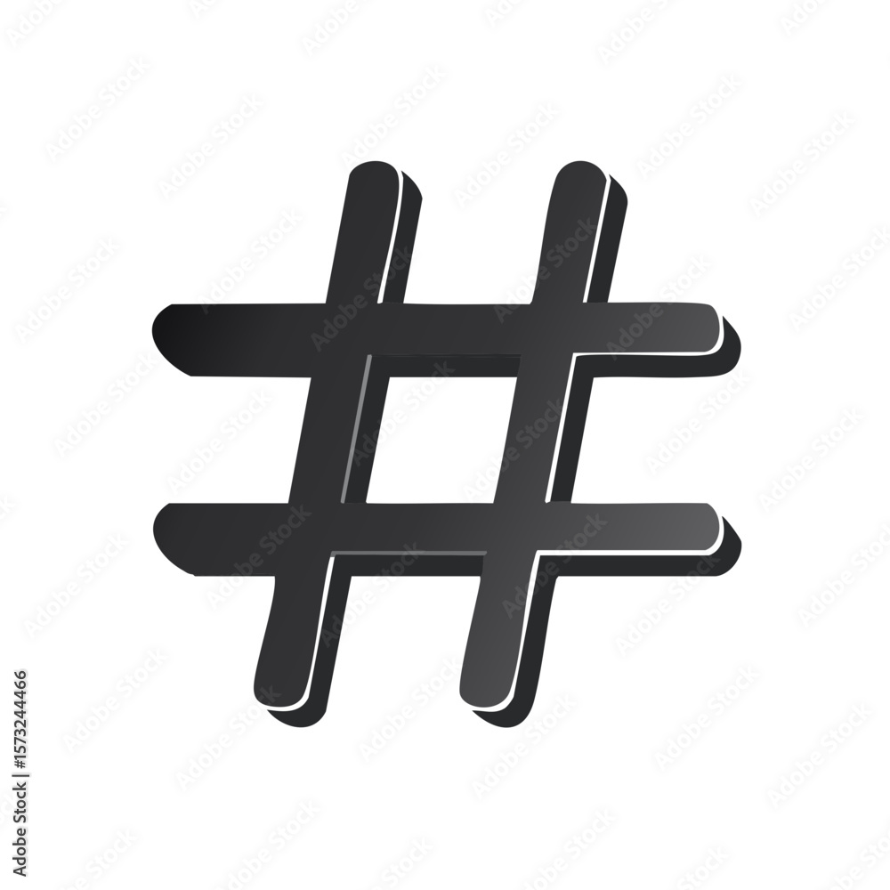 Fototapeta premium Dramatic Hash Tag Icon Symbol Sign Social Media Connection Minimalist Design