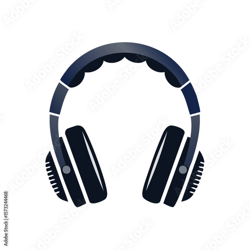 Stylish blue wireless headphones for music enjoyment and podcast listening equipment icon
