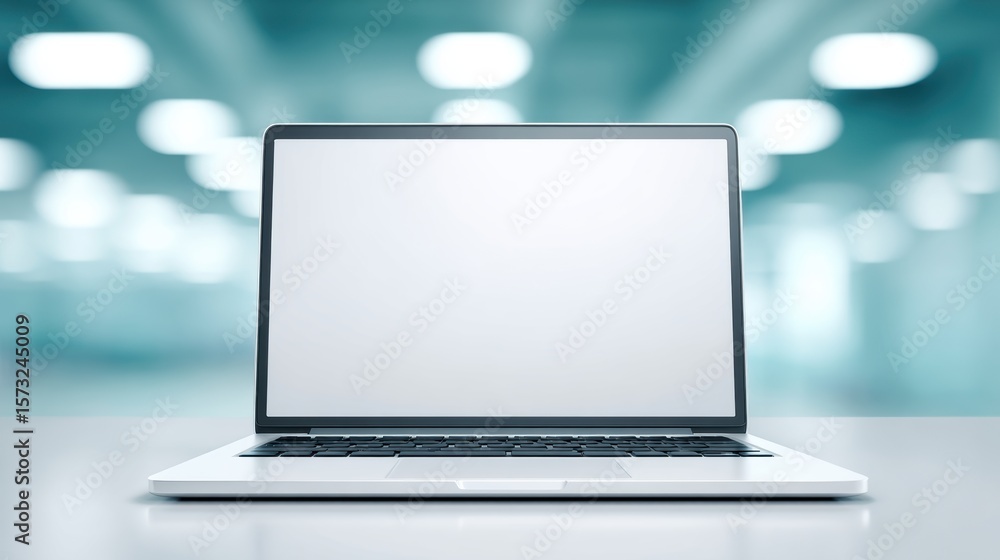 Fototapeta premium Laptop Mockup - Business Technology, Blank Screen, Computer