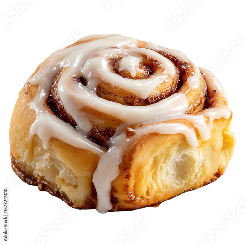 Sweet cinnamon roll baked pastry delicious treat icing swirl bakery food