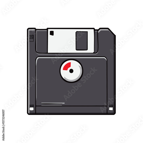 Retro Floppy Disk Illustration: Vintage Computer Storage Icon for Technology Designs