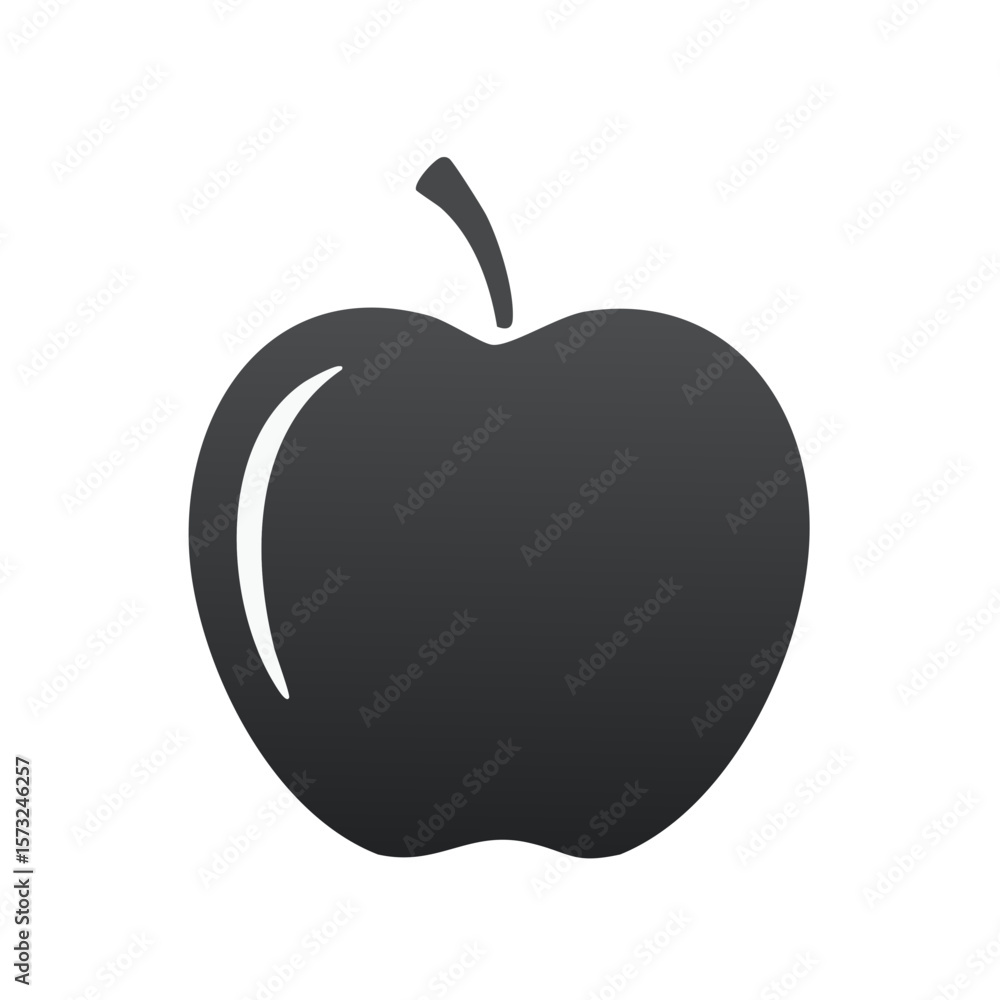 Fototapeta premium Stylized Dark Apple Icon Graphic Design Vector Illustration