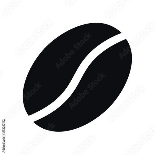 Single coffee bean icon graphic for coffee shop logos and simple menu designs.