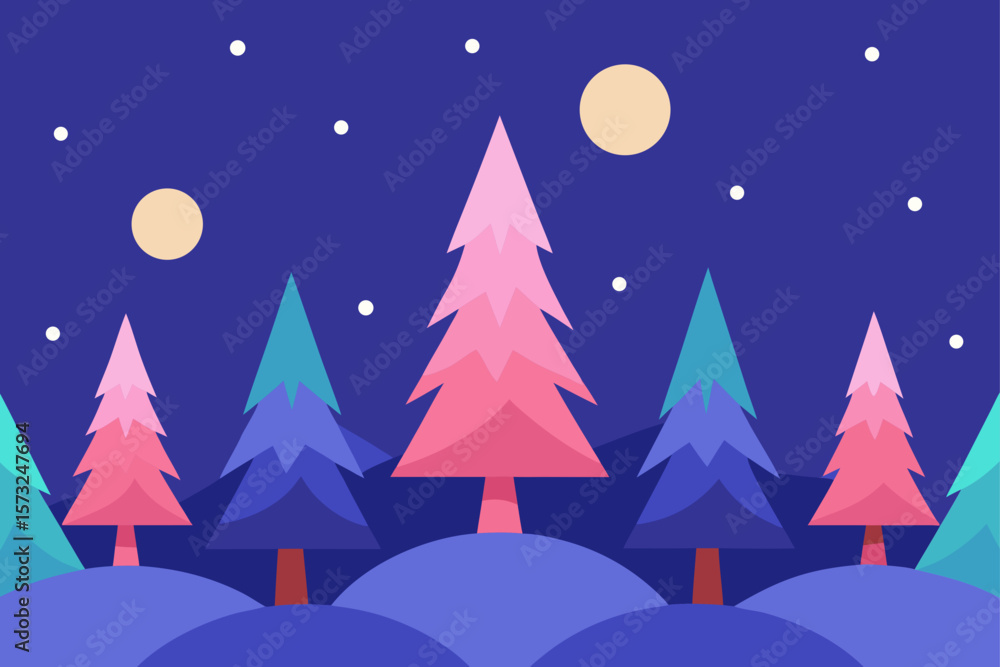 Obraz premium winter landscape with trees and snow