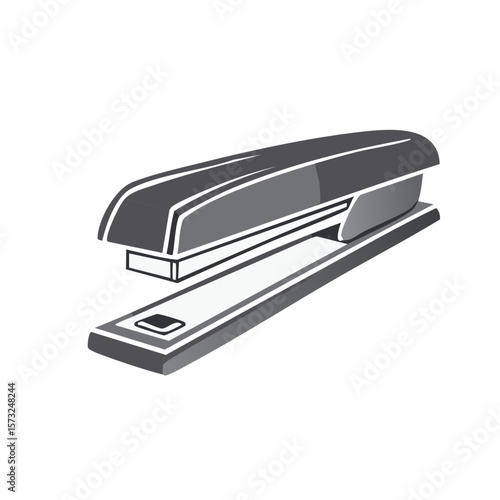 Office Stapler in Gray Tones on White Background Flat vector Illustration