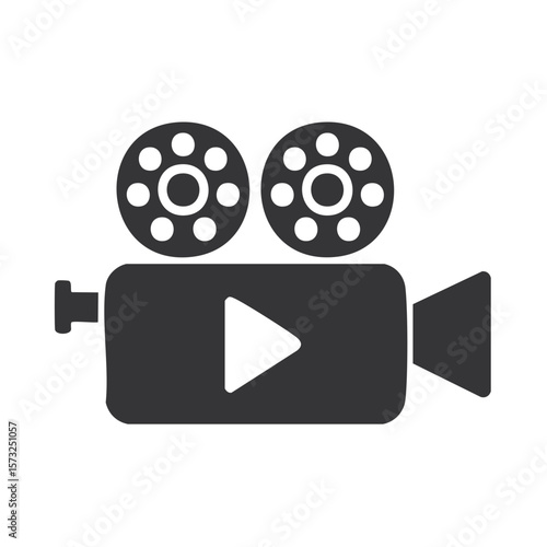 Retro Camera Silhouette for Filmmaking Media Content and Cinema Design Resources