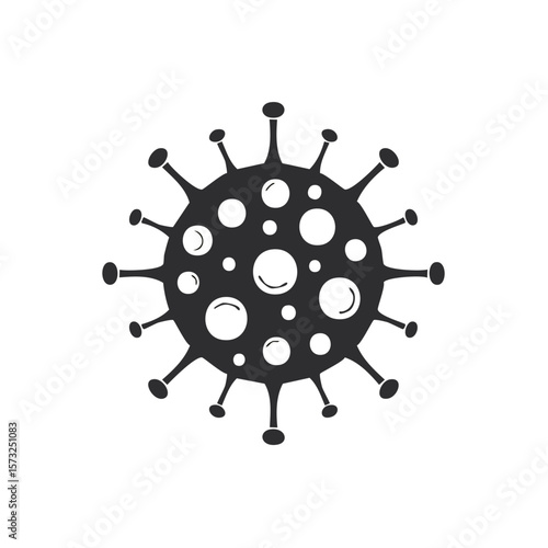 Coronavirus pathogen simple vector icon, isolated on white background, infectious disease