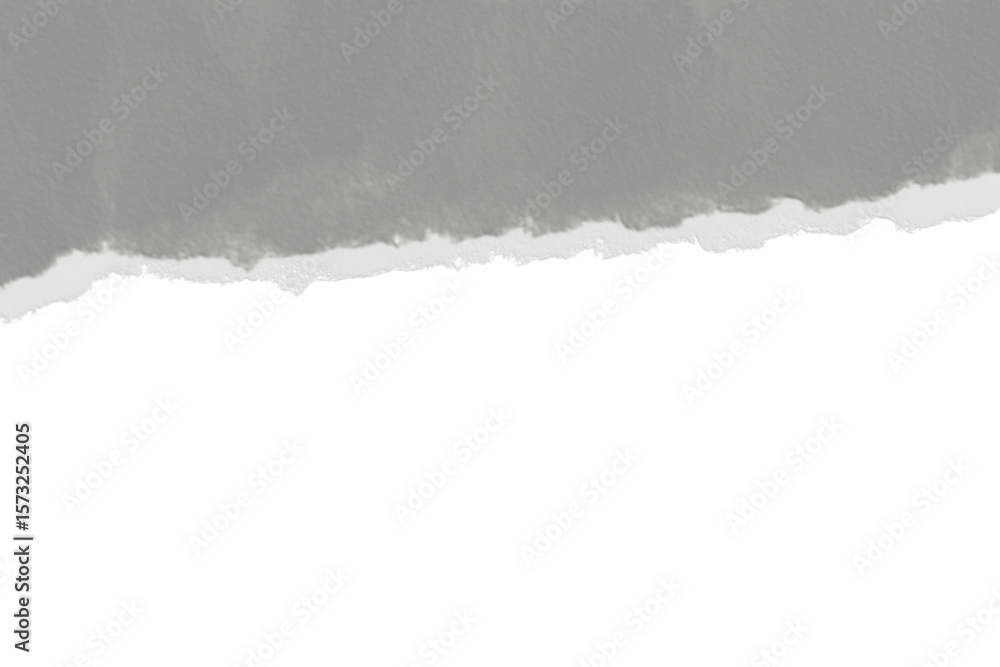Obraz premium Realistic torn paper edge. Ripped medium gray paper mockup isolated on transparent background. Piece of rip paper PNG. mockup template