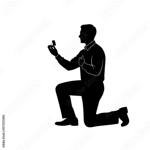 Marriage Proposal Silhouette