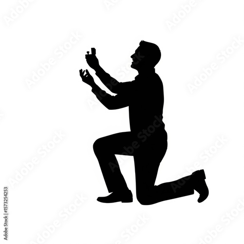 Man Proposing Silhouette