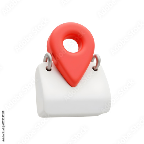 3D Map Pin on Calendar Icon for Location Scheduling
