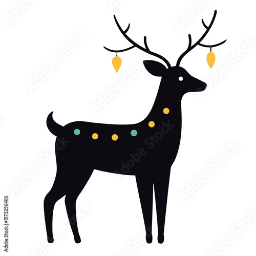 christmas deer vector illustration isolated