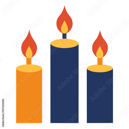 set of burning candles