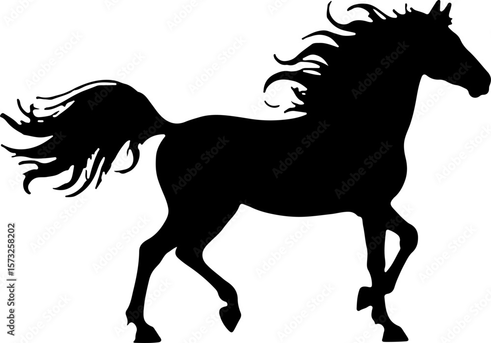 Obraz premium horse, mountain animal, mammal, vector graphics