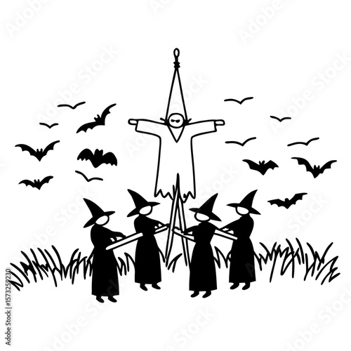 Scarecrow Witch Halloween Night 2025
