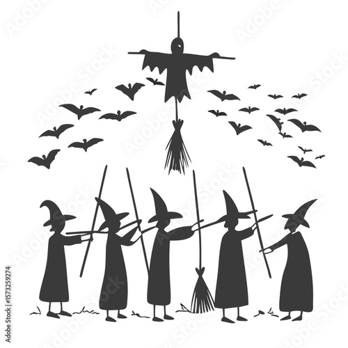 Scarecrow Witch Halloween Night 2025