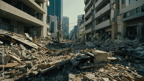 Tokyo Earthquake Devastation Urban Landscape