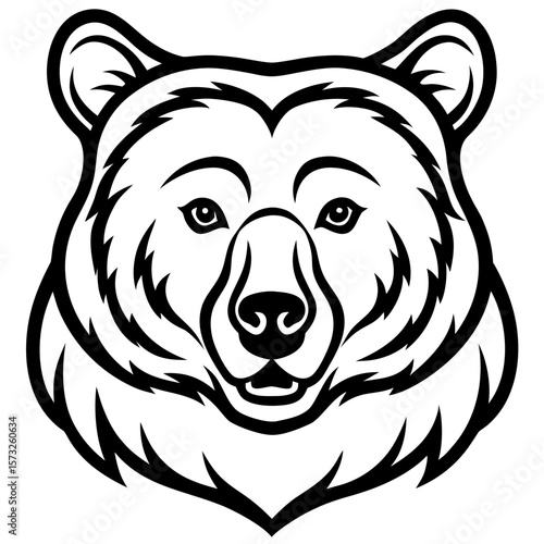 Stylized black and white bear head emblem with fierce expression