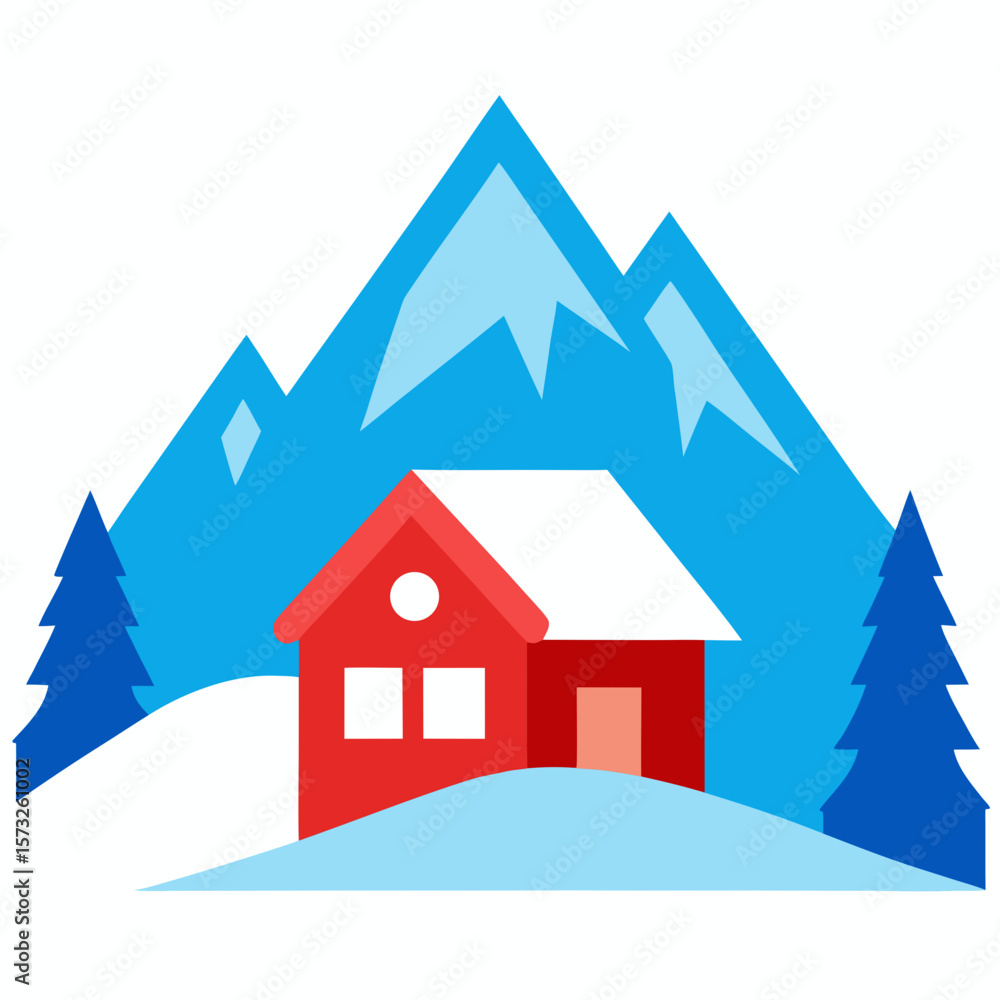 Naklejka premium house in the mountains