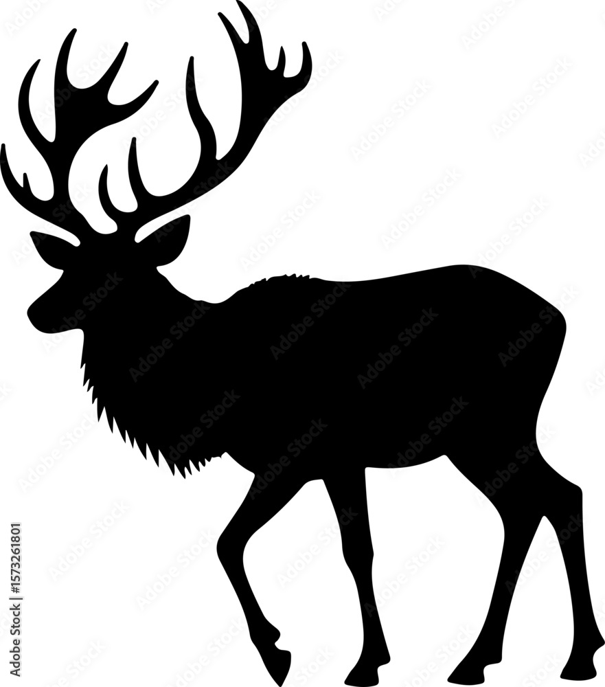 Obraz premium Silhouettes of Two Deer with Antlers