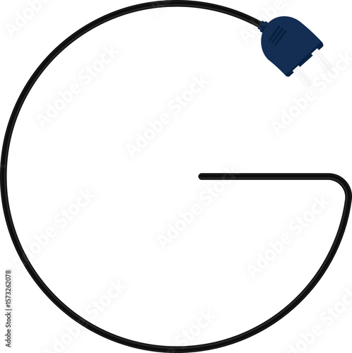 G-shaped curve path with a socket plug connector at the end of a wire, showing a distinctive G form.