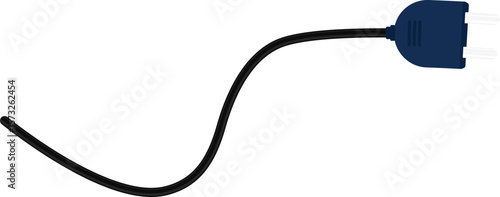 Curved path with a socket plug connector at the end, forming a rounded wire design.