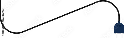 Path with a socket plug connector at the end, showing a curved diagonal line in the wire design.