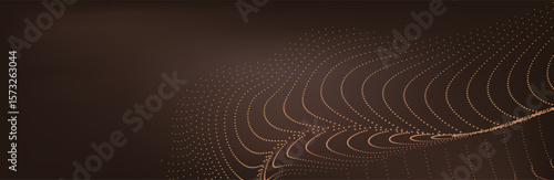 Abstract Music background. Big Data Particle Flow Visualisation chemical industry. Science infographic futuristic illustration. Sound wave. Premium background design with mocha mousse sound wave
