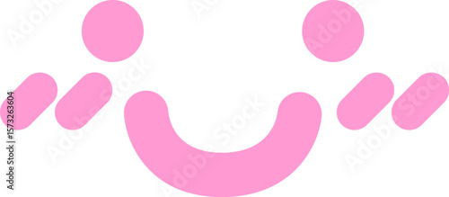 blushing happy face icon in bright neon color