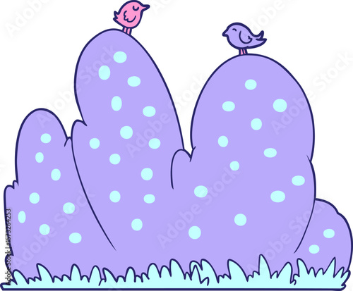 cartoon hedge in bright neon color