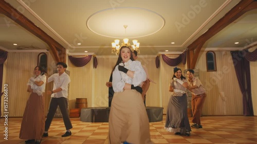 Wallpaper Mural Energetic Dance Performance in Elegant Hall Torontodigital.ca