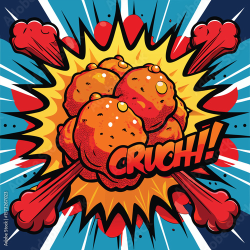 Pop Art Style Chicken Nuggets Poster A Crispy, Crunchy Explosion
