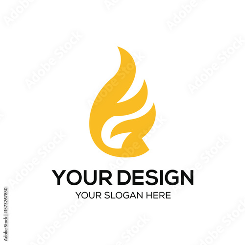 G Shape Flame vector white white background