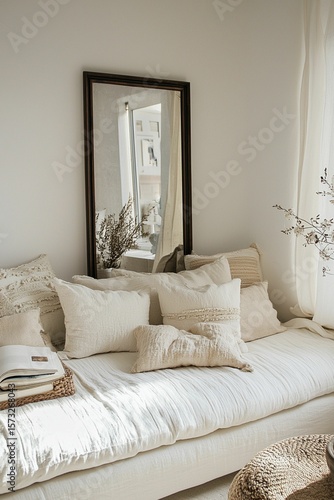 Cozy Neutral Living Room with Elegant Textures