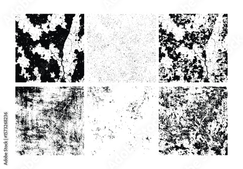 Grunge Cracked Texture Background Set