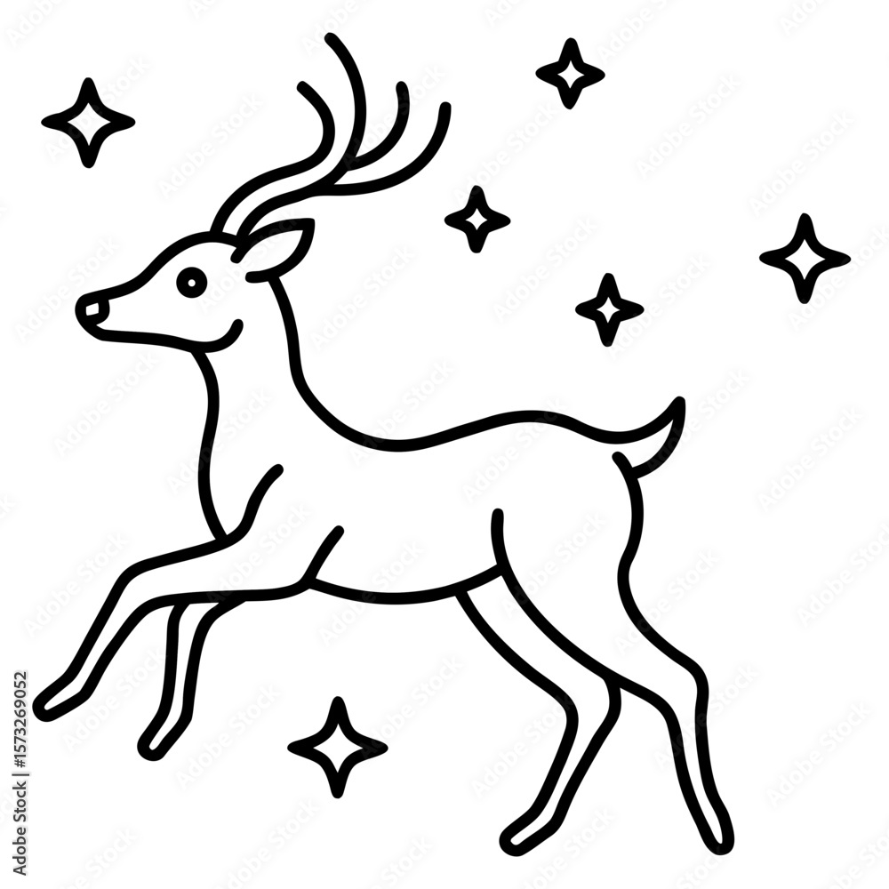 Fototapeta premium deer on a black background