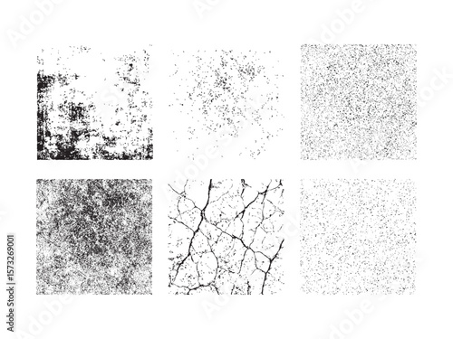 Grunge Cracked Texture Background Set