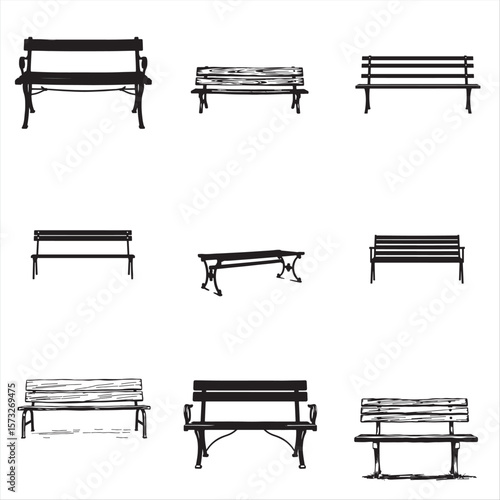 set of bench vector bundle pack collection 