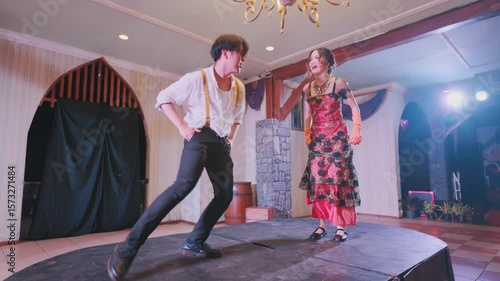 Dramatic Dance Performance on Stage