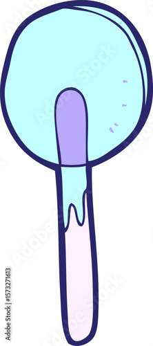 cartoon candy lolipop in bright neon color