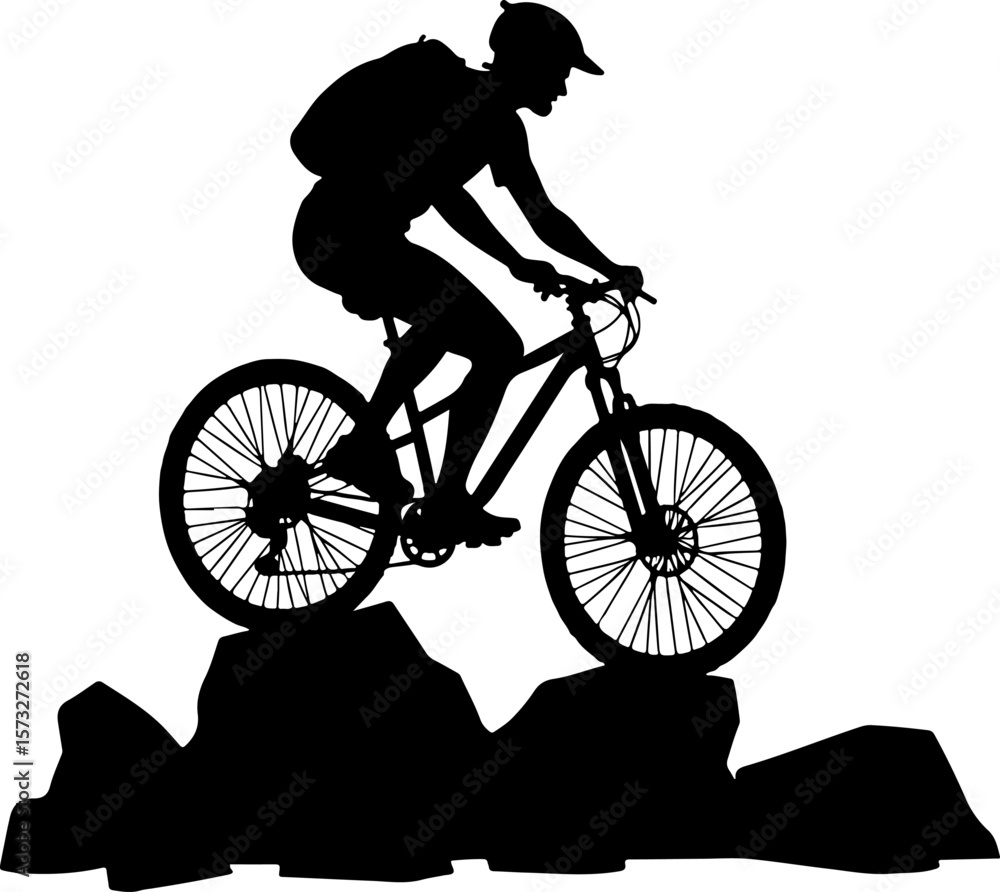 Fototapeta premium Mountain Nan bike, bicycle, mountain bike, nature, vector art bundle