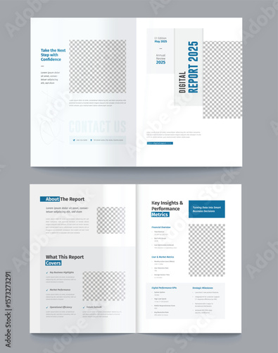Digital Report Brochure Template Modern Data Report Design