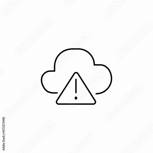 cloud warning error icon sign vector
