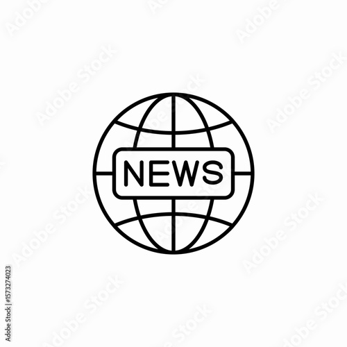 global news broadcast icon sign vector