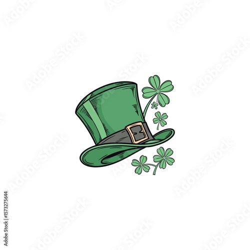 Green silhouettre hat vector 