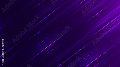 Minimalistic light trails background. Neon light streaks. Purple glowing lines, abstract motion blur. Futuristic tech, speed, energy, digital wallpaper.