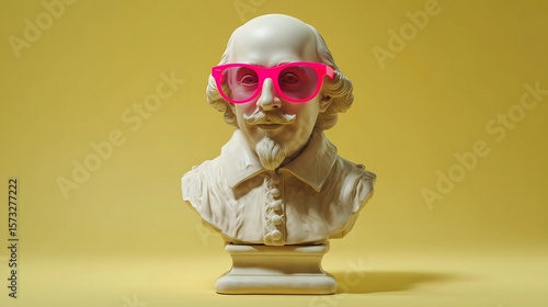 Shakespeare Bust with Pink Sunglasses