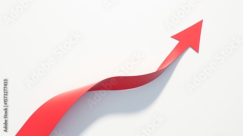 Free Download Growing red arrow up isolated on white background, Growth chart sign. Flexible arrow indication statistic. Trade infographic. - GFXLoad