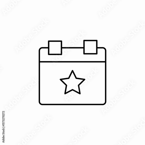 calendar star event icon sign vector
